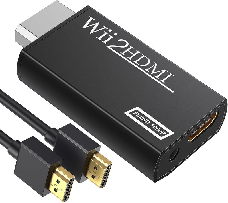 GANA Wii to hdmi Converter, wii to hdmi Adapter, wii to hdmi1080p 720p Connector Output Video & 3.5mm Audio - Supports All Wii Display Modes - Image 1